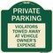 Signmission Private Parking Violators Towed Away Vehicle Owners Expense Alum Sign, 18" L, 18" H, G-1818-23259 A-DES-G-1818-23259 - alternate 1